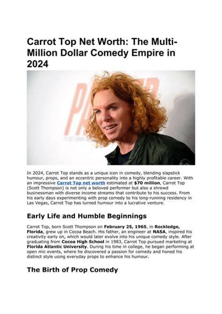Carrot Top Net Worth: Houses & Shows