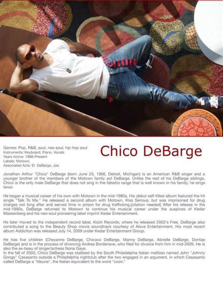 Chico DeBarge’s Net Worth, Biography, Career, Awards, Fact and Life Story