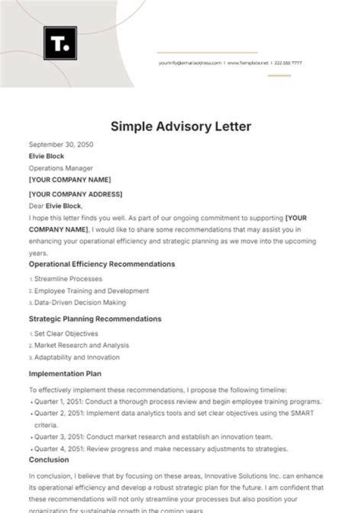 How to write advisory note