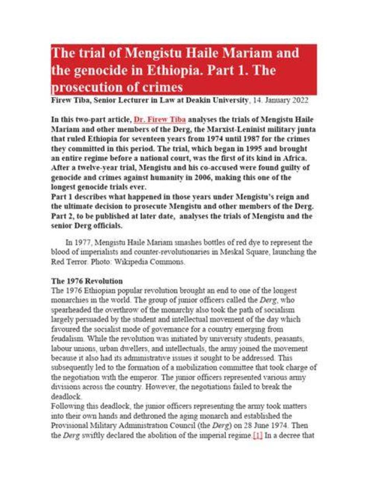 Mengistu Haile Mariam Biography; Net Worth, Family, Tribe, Son And Wife