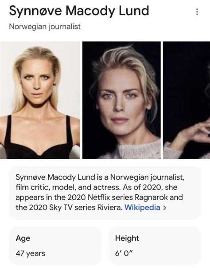 Synnove Macody Lund Height, Wiki, Biography, Net Worth, Age, Who, Facts